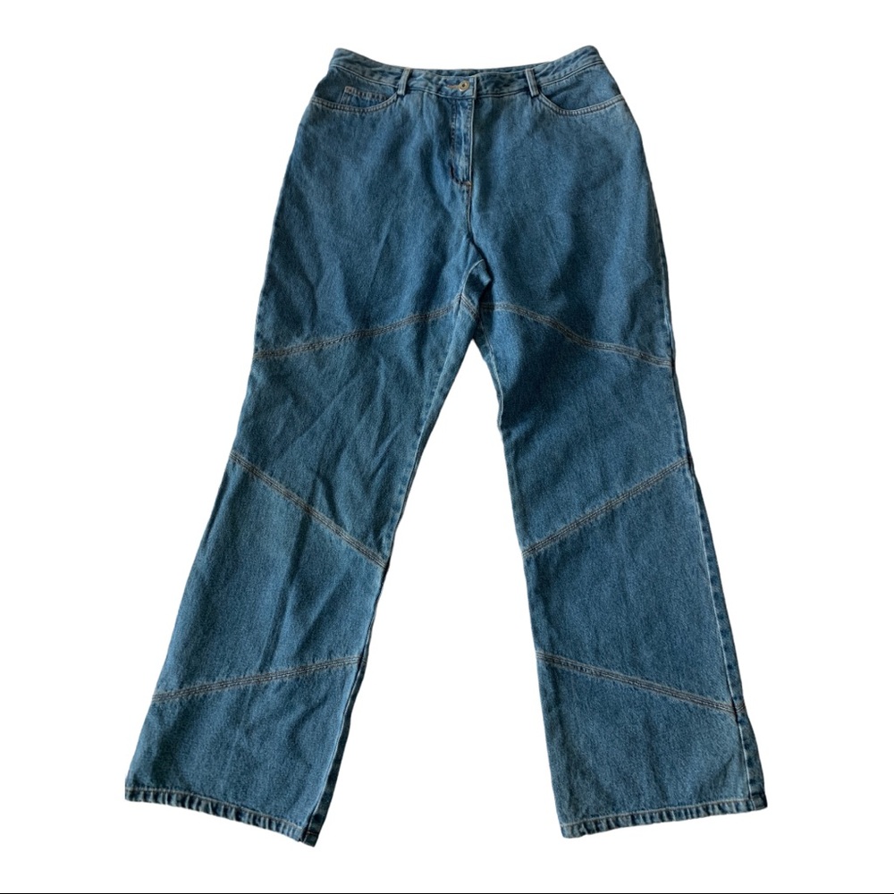Vintage 90s Y2K Jeans - Size 12 Denim Stitching Across - Susan Bristol NWT Denim